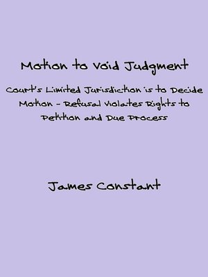 cover image of Motion to Void Judgment